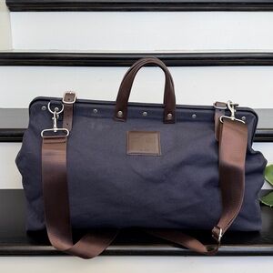Line of Trade canvas genuine leather unisex travel tote bag weekender duffel